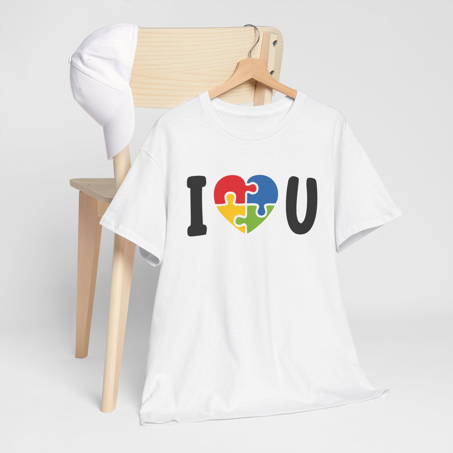 Rainbow Heart Puzzle Unisex Heavy Cotton Tee