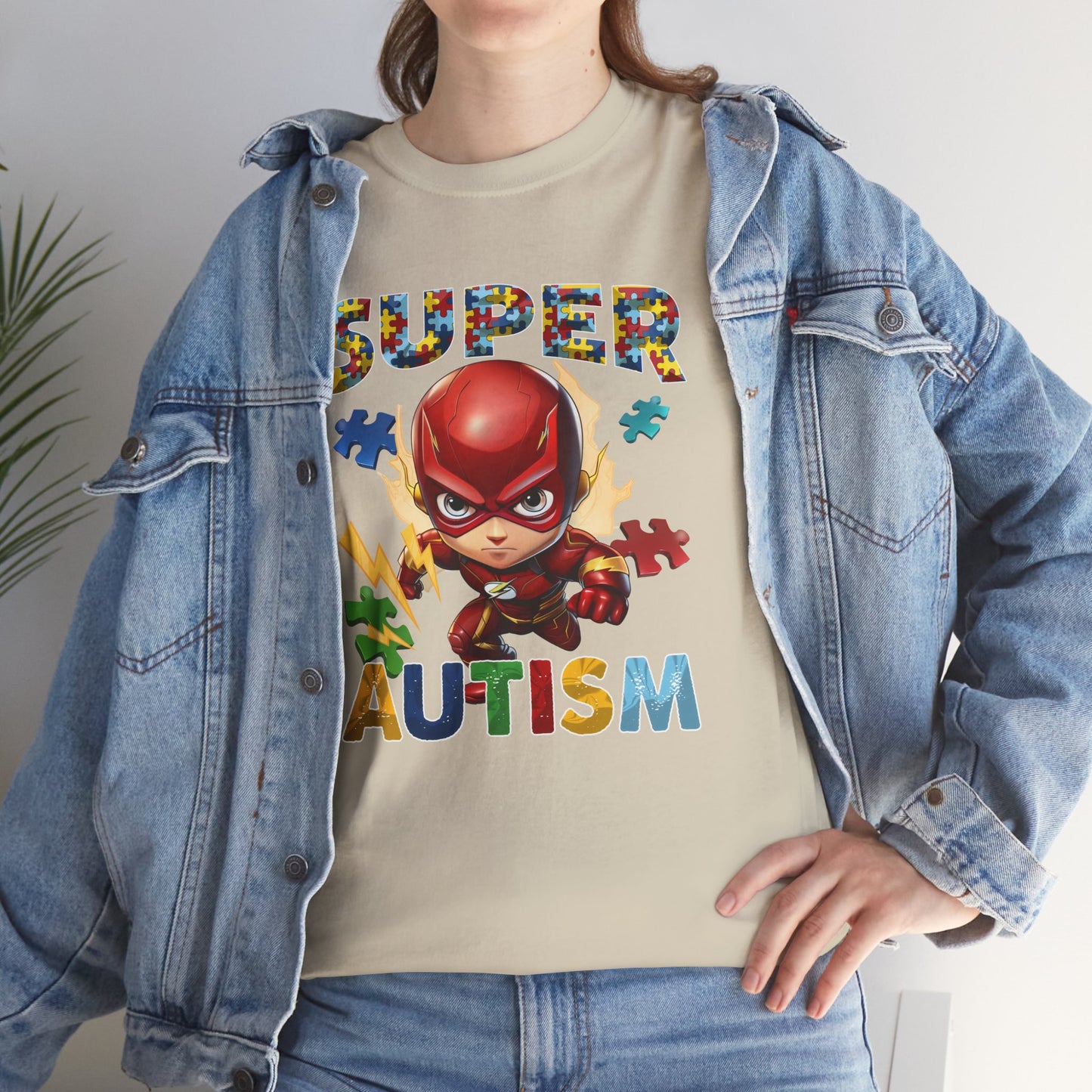 Autism Superhero T-Shirt — "Super Autism" Puzzle Piece Kids Tee