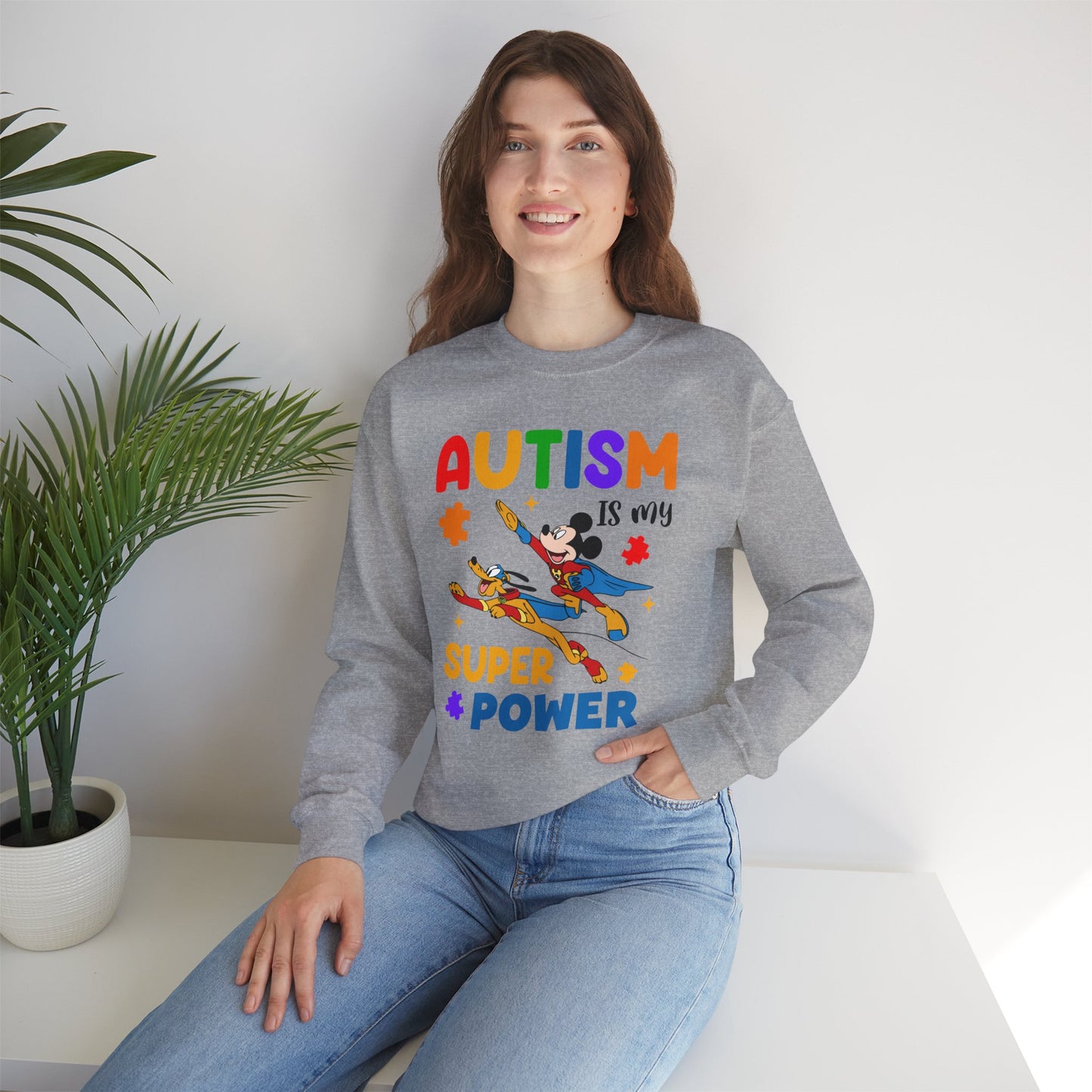 Autism Is My Superpower Crewneck Sweatshirt