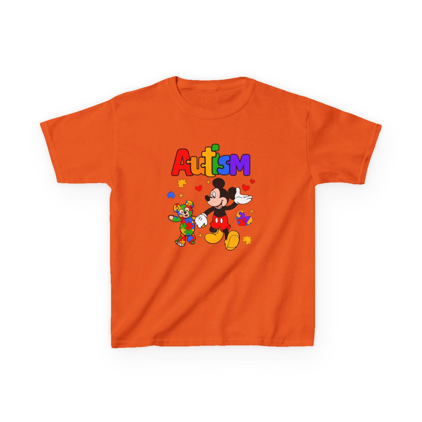 Kids Autism Awareness T‑Shirt — Colorful Puzzle & Friendly Character Design