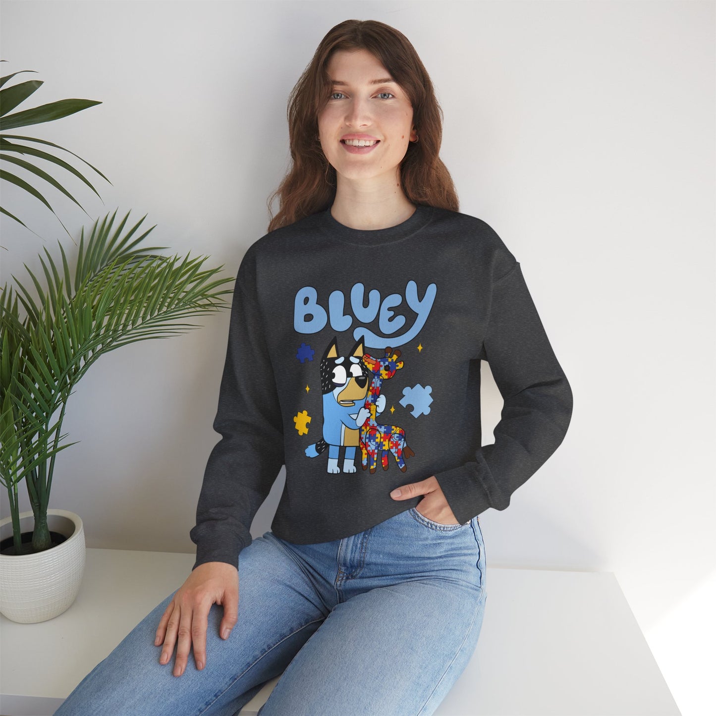 Bluey & Piñata Blue Heeler Sweatshirt — Cute Cartoon Dog Crewneck
