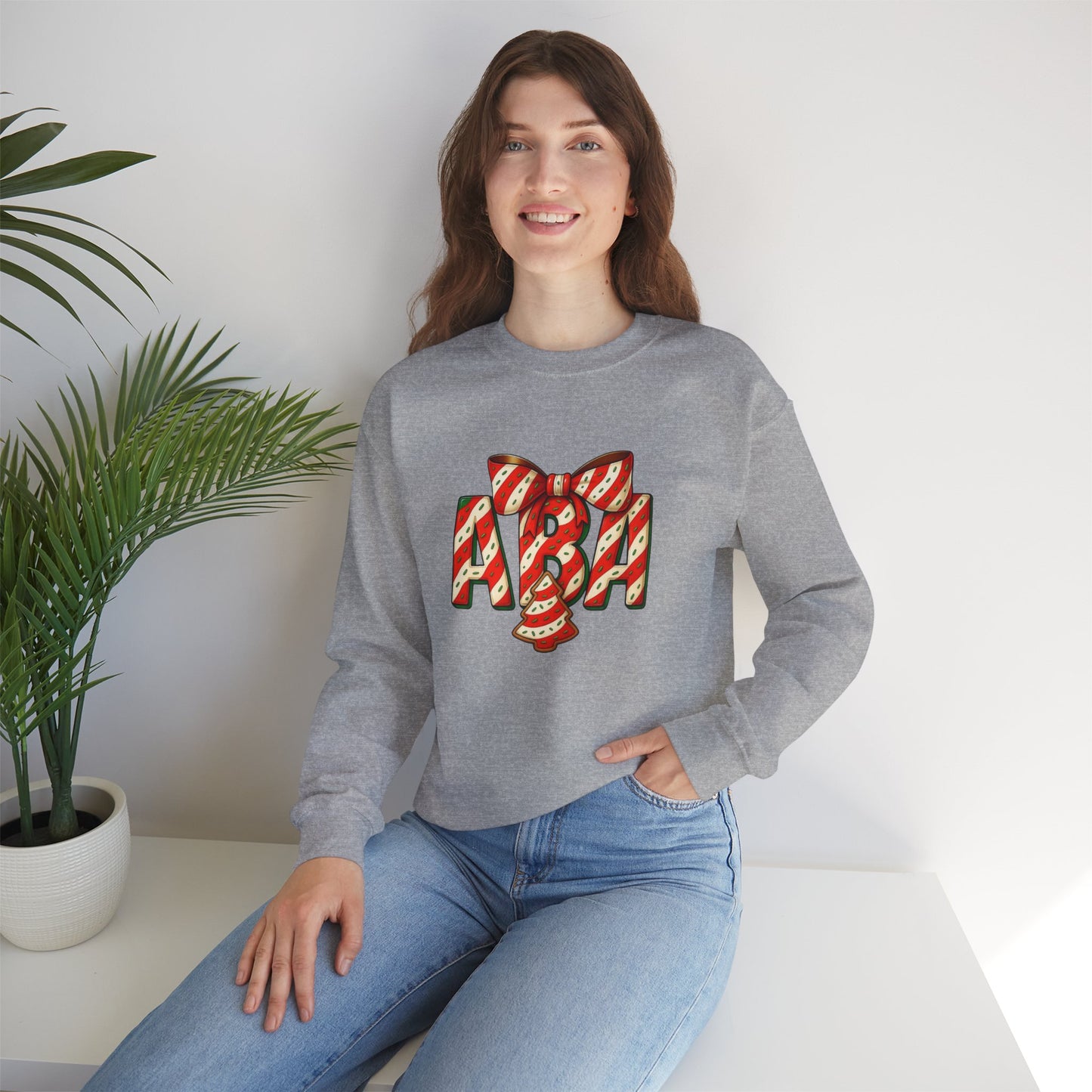 ABA Little Debbie Cake Candy Cane Graphic Sweatshirt — Holiday Music Fan Crewneck