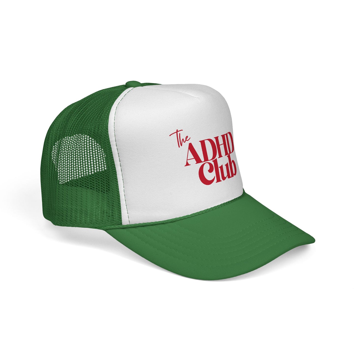 Trucker Hat — "The ADHD Club" Retro Logo Mesh Cap
