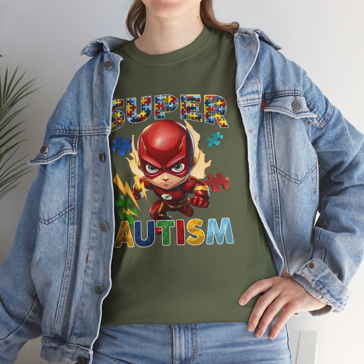 Autism Superhero T-Shirt — "Super Autism" Puzzle Piece Kids Tee