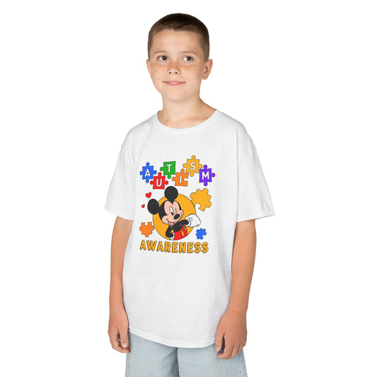 Autism Awareness Kids Tee — Colorful Puzzle Heart Design
