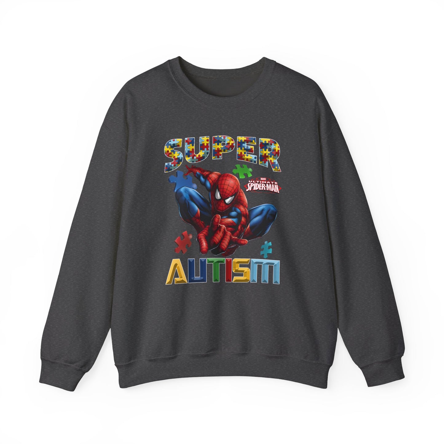 Autism Awareness Sweatshirt — "Super Autism" Puzzle-Logo Crewneck