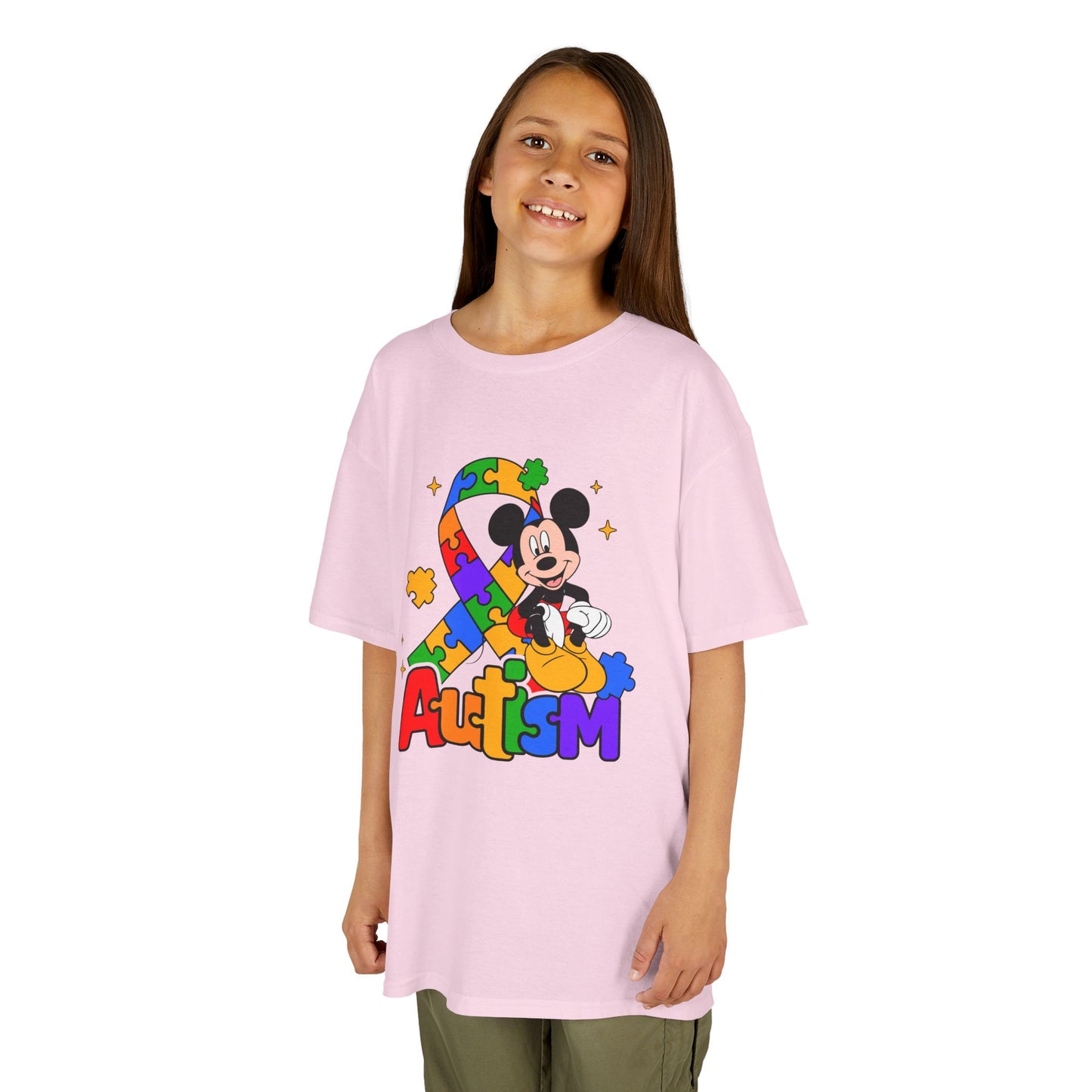 Kids Autism Awareness T-Shirt — Colorful Puzzle Ribbon Design