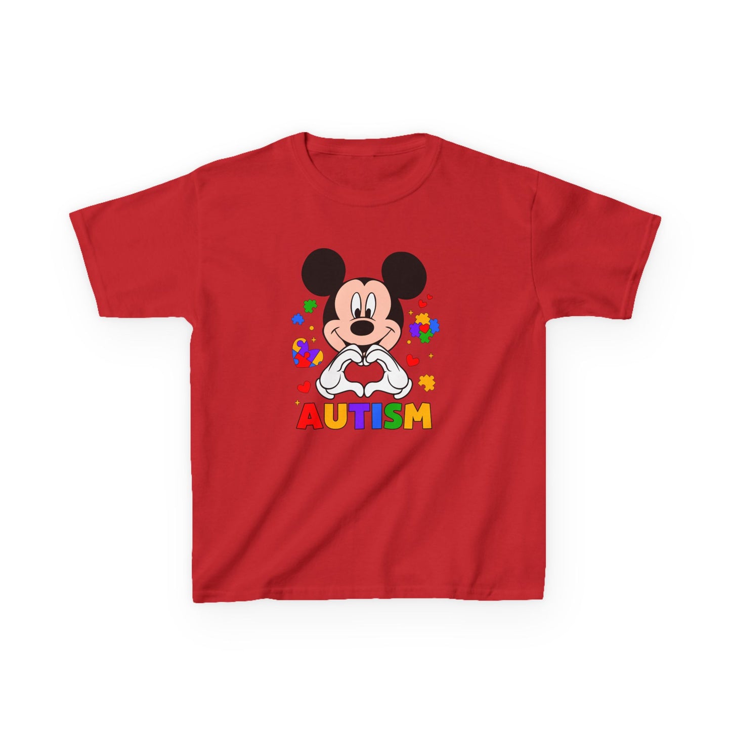 Kids Autism Awareness Tee — Colorful Puzzle Heart Design