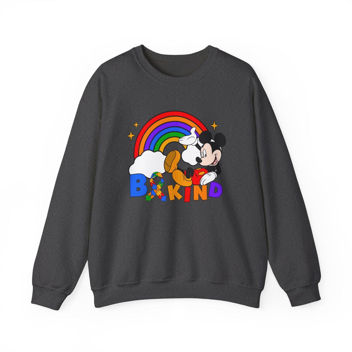 Be Kind Crewneck Sweatshirt — Rainbow Mickey-Inspired Pride Sweatshirt