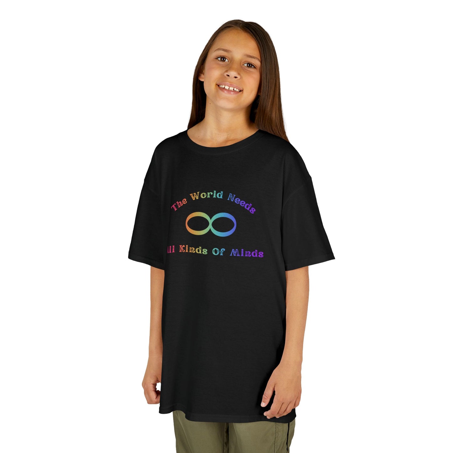 Rainbow Kids Tee - "The World Needs All Kinds Of Minds"