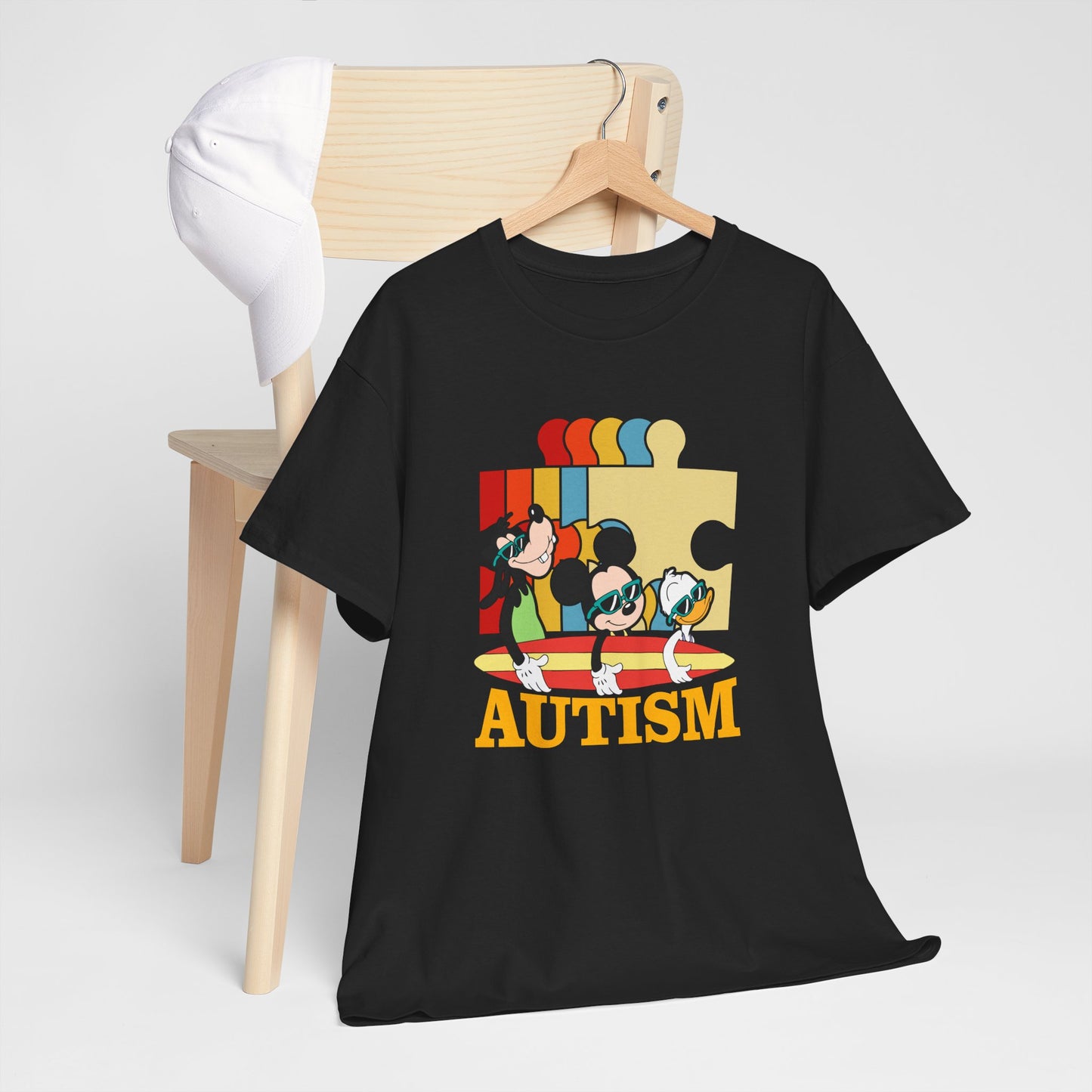 Autism Awareness Tee — Colorful Puzzle & Playful Characters Design