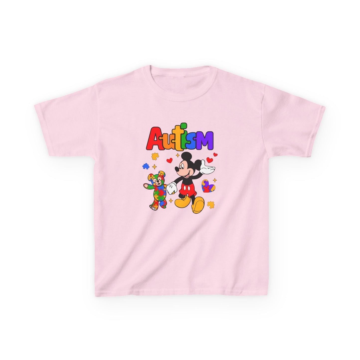 Kids Autism Awareness T‑Shirt — Colorful Puzzle & Friendly Character Design
