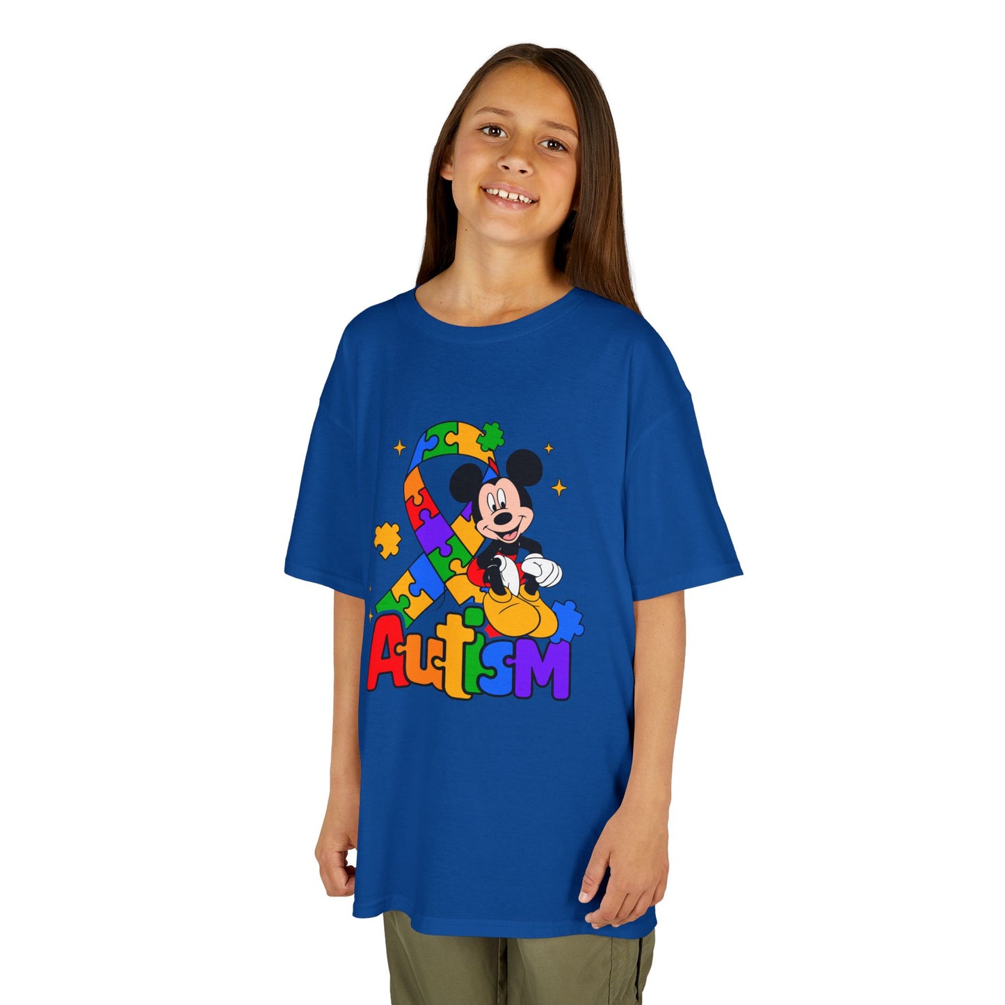 Kids Autism Awareness T-Shirt — Colorful Puzzle Ribbon Design