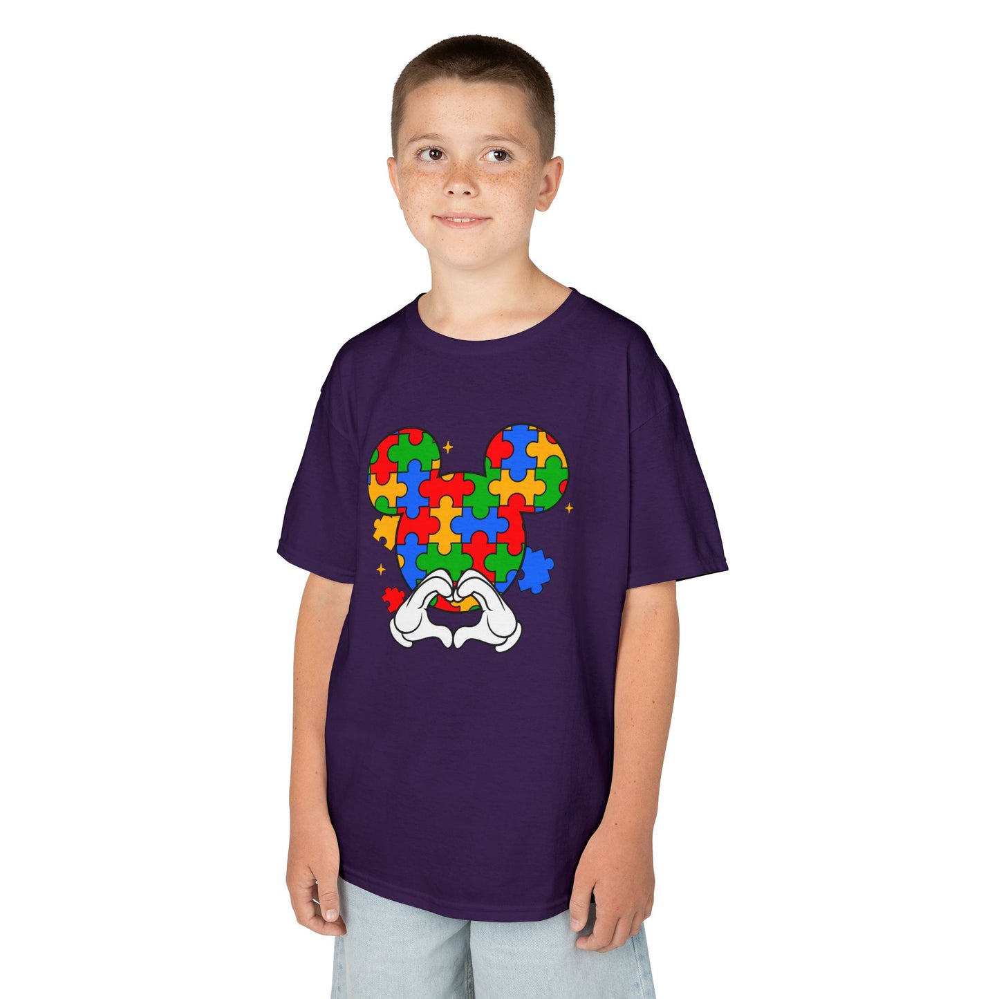 Kids Puzzle Mouse Autism Awareness T‑Shirt