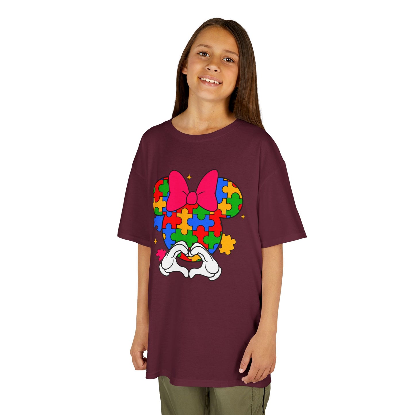 Autism Awareness Puzzle Minnie Kids T-Shirt