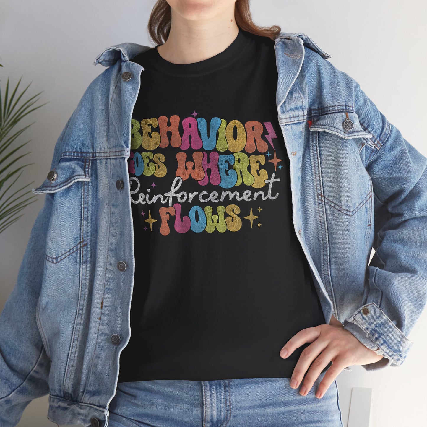 Behavior Codes Where? Reinforcement Flows T-Shirt — Retro Psychedelic Behavioral Therapist Tee