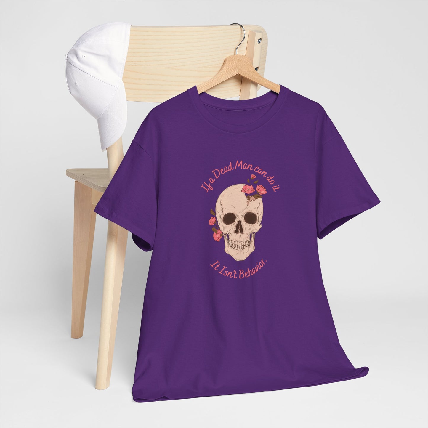 Skull & Roses Unisex Heavy Cotton Tee - Perfect for Halloween, Casual Wear, Gift for Friends, Skull Lovers, or Grunge Fashion