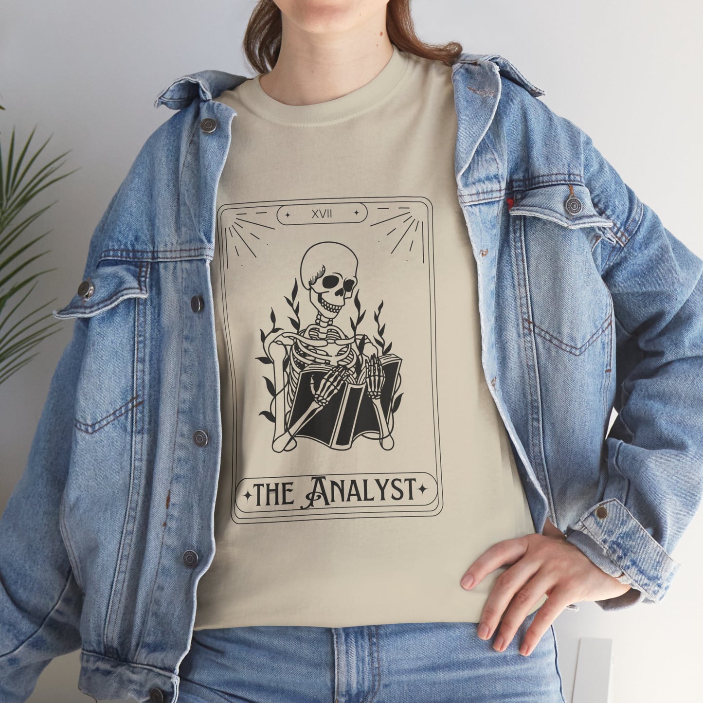 The Analyst Unisex Heavy Cotton Tee - Casual Skeleton Graphic T-Shirt