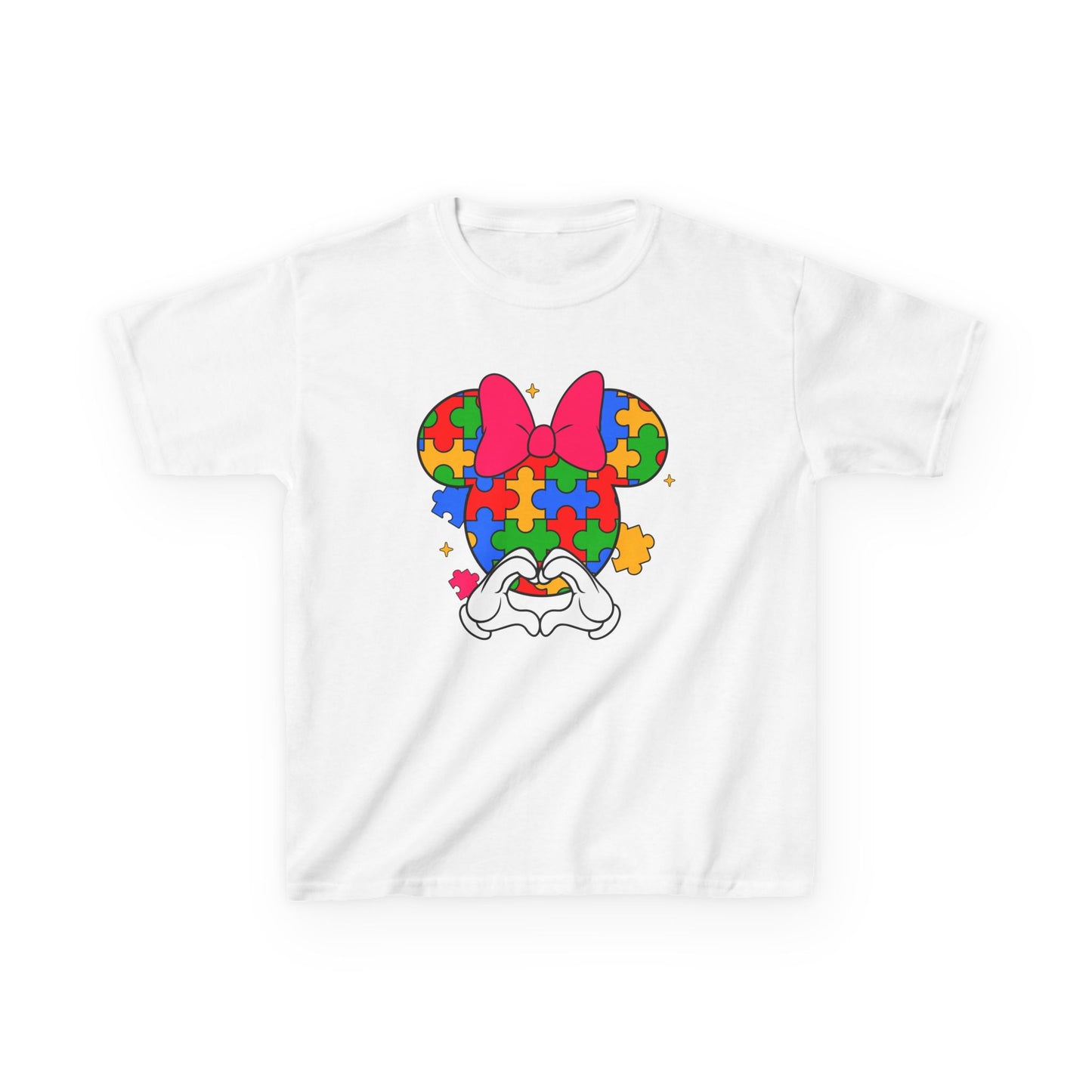 Autism Awareness Puzzle Minnie Kids T-Shirt