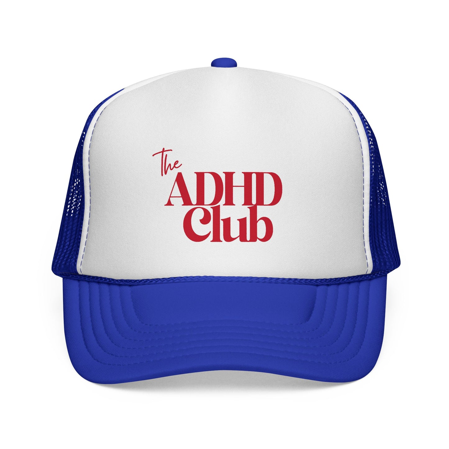 Trucker Hat — "The ADHD Club" Retro Logo Mesh Cap