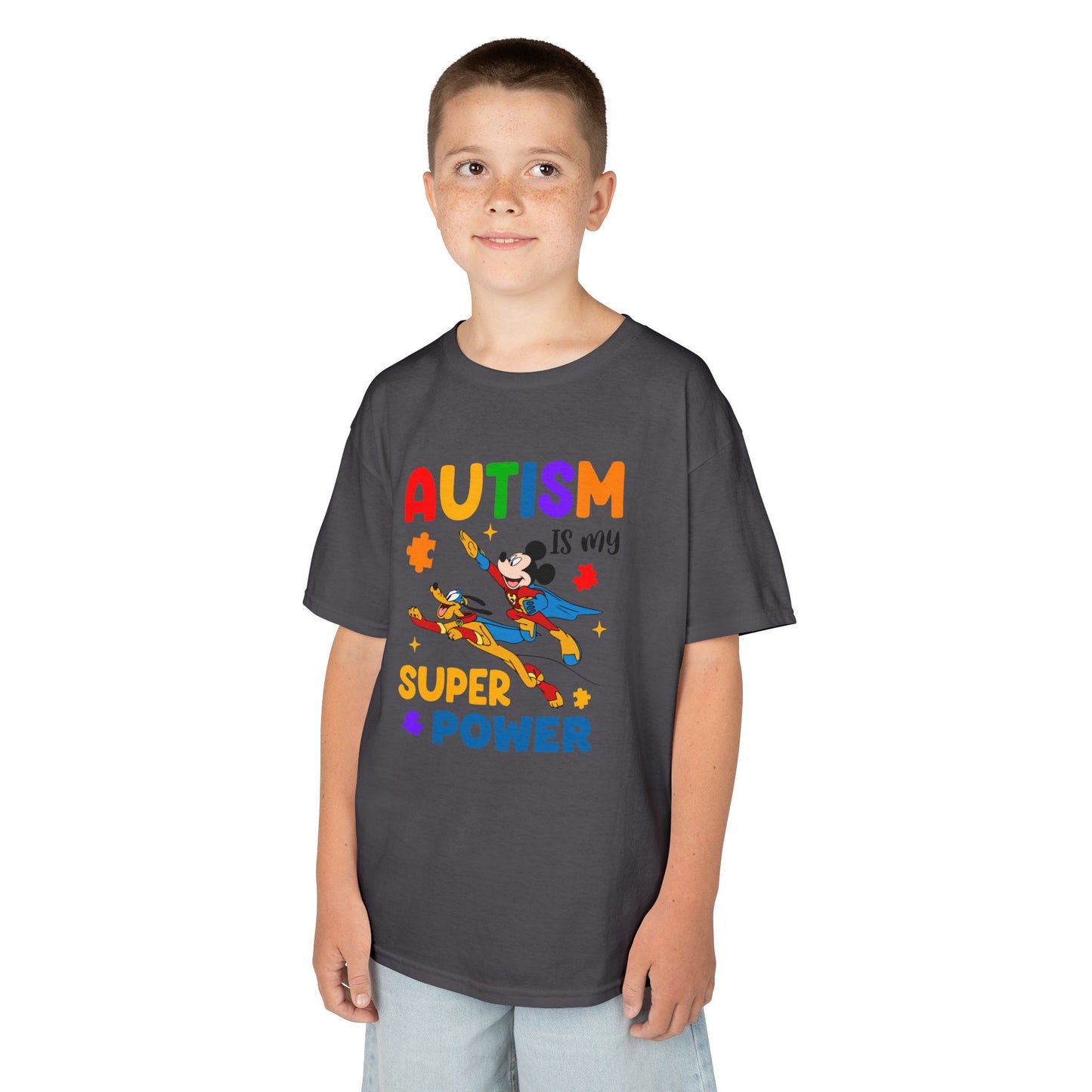 Autism Is My Superpower Kids T-Shirt — Colorful Awareness Tee