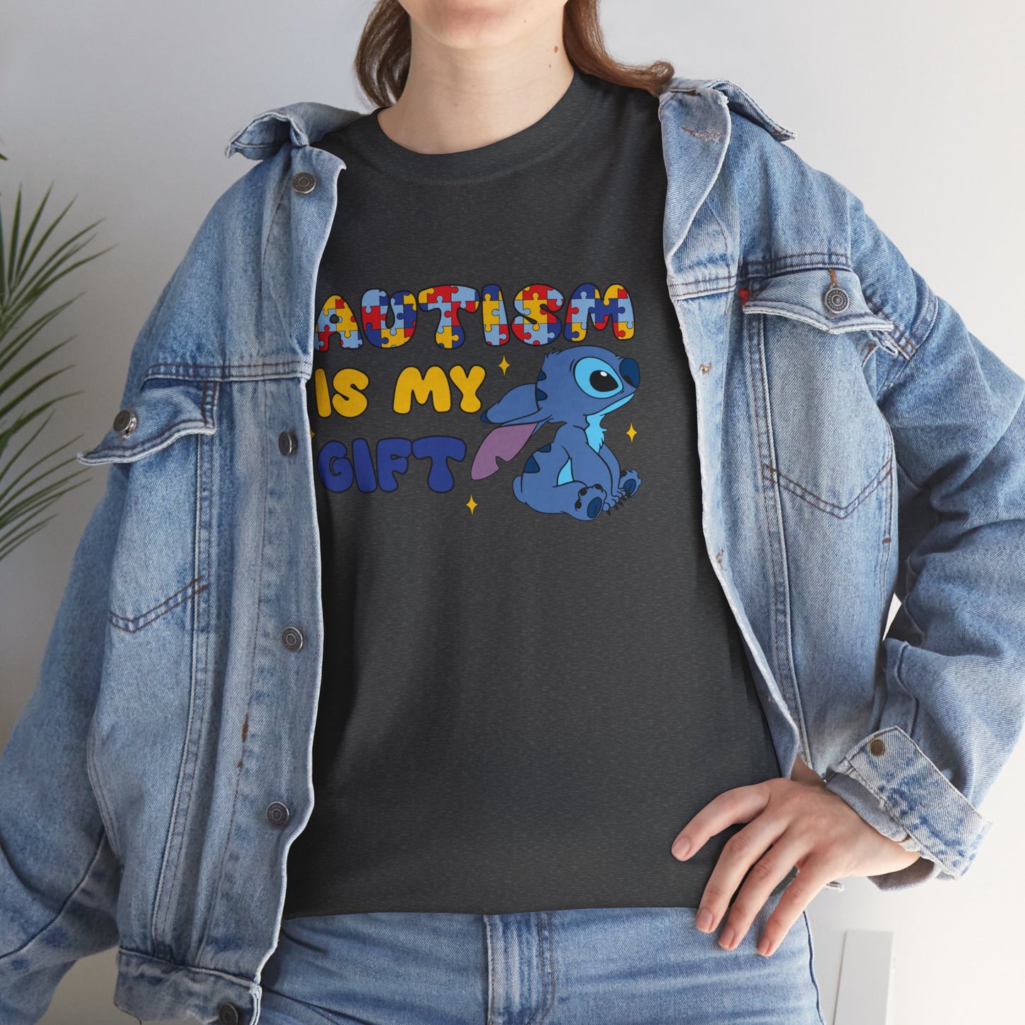 Autism Is My Gift T-Shirt — Colorful Puzzle Heart Design