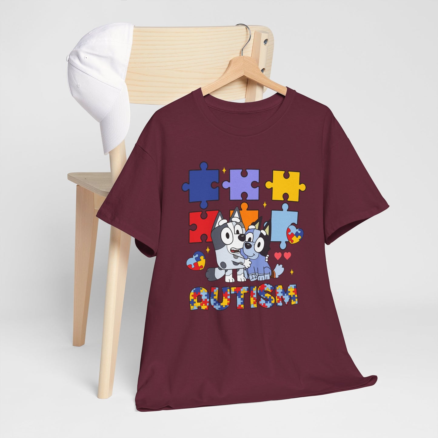 Autism Awareness Puzzle Tee — Cute Puppy Puzzle Piece Design