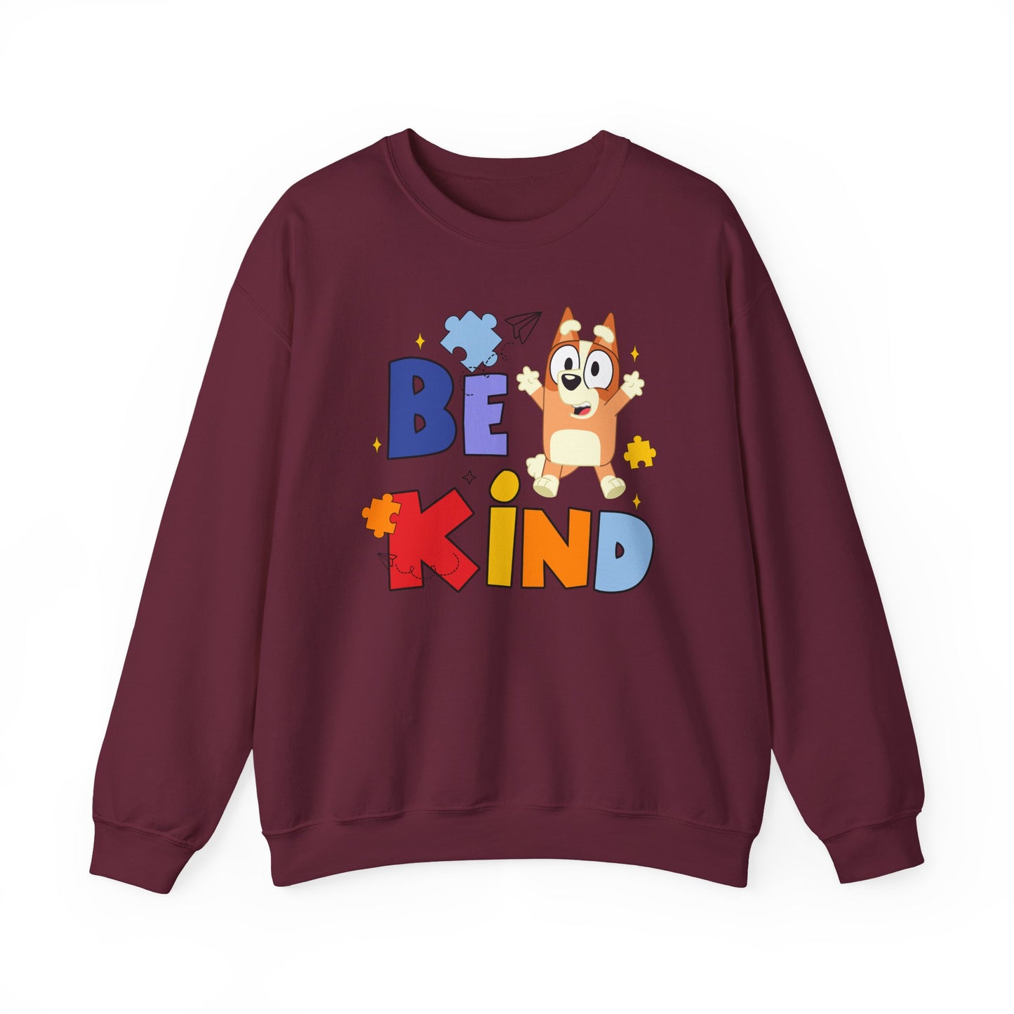 Be Kind Crewneck Sweatshirt — Cute Dog Graphic Kids/Adult Casual Pullover