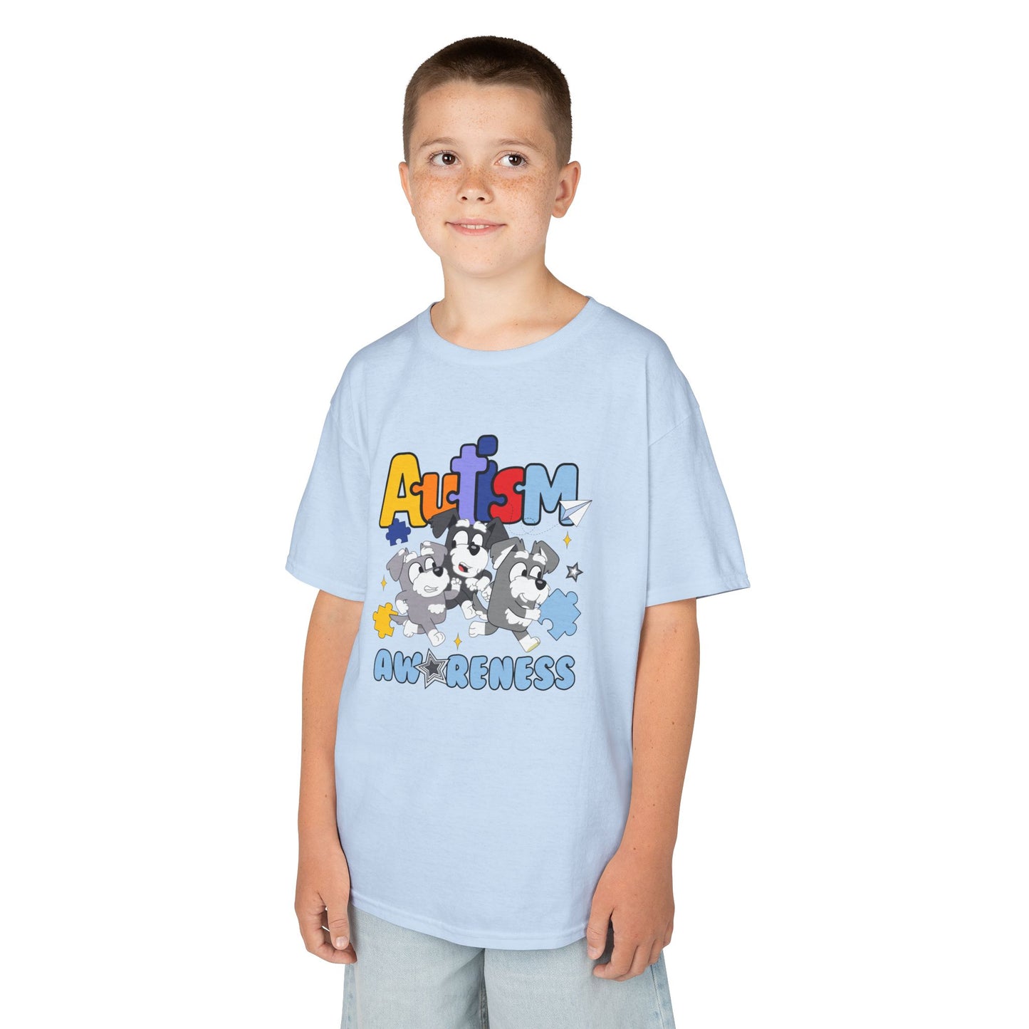 Kids Tee — 'Autism Awareness' Colorful Puzzle Heart Design