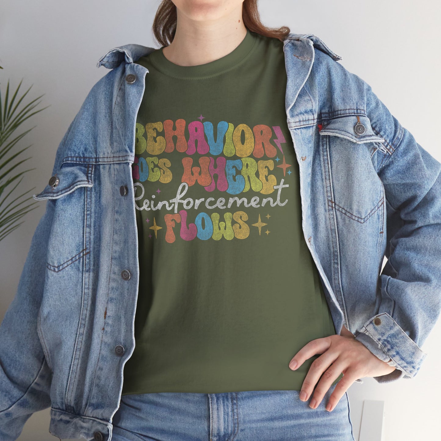 Behavior Codes Where? Reinforcement Flows T-Shirt — Retro Psychedelic Behavioral Therapist Tee