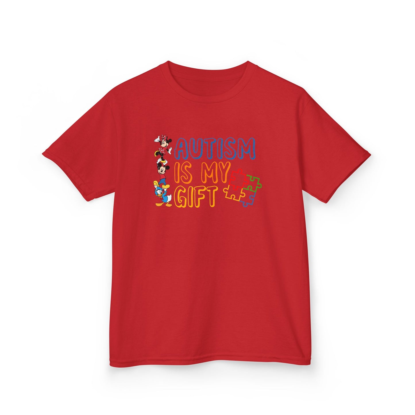 Kids Tee — "Autism Is My Gift" Colorful Puzzle Piece Design