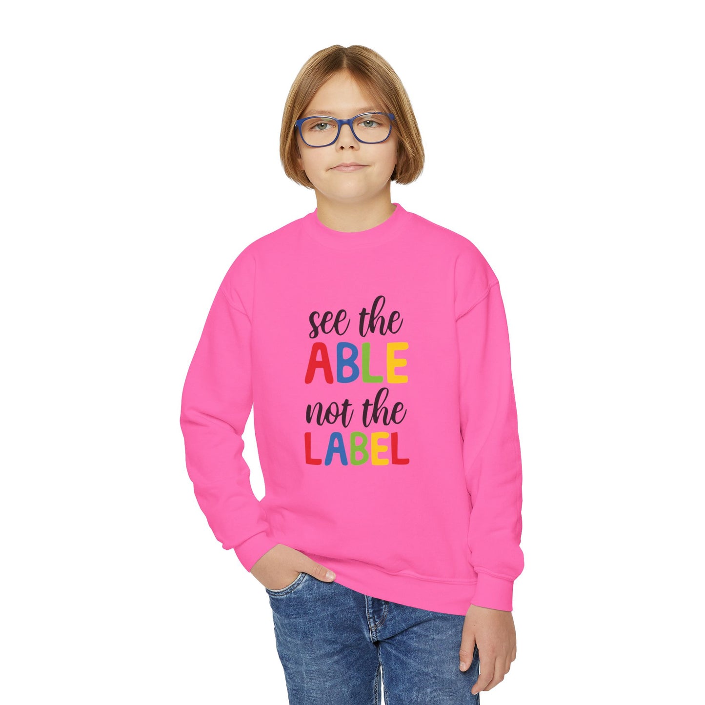 See the Able Not the Label Youth Crewneck Sweatshirt