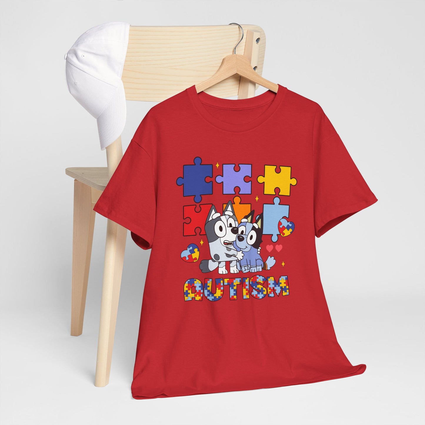 Autism Awareness Puzzle Tee — Cute Puppy Puzzle Piece Design