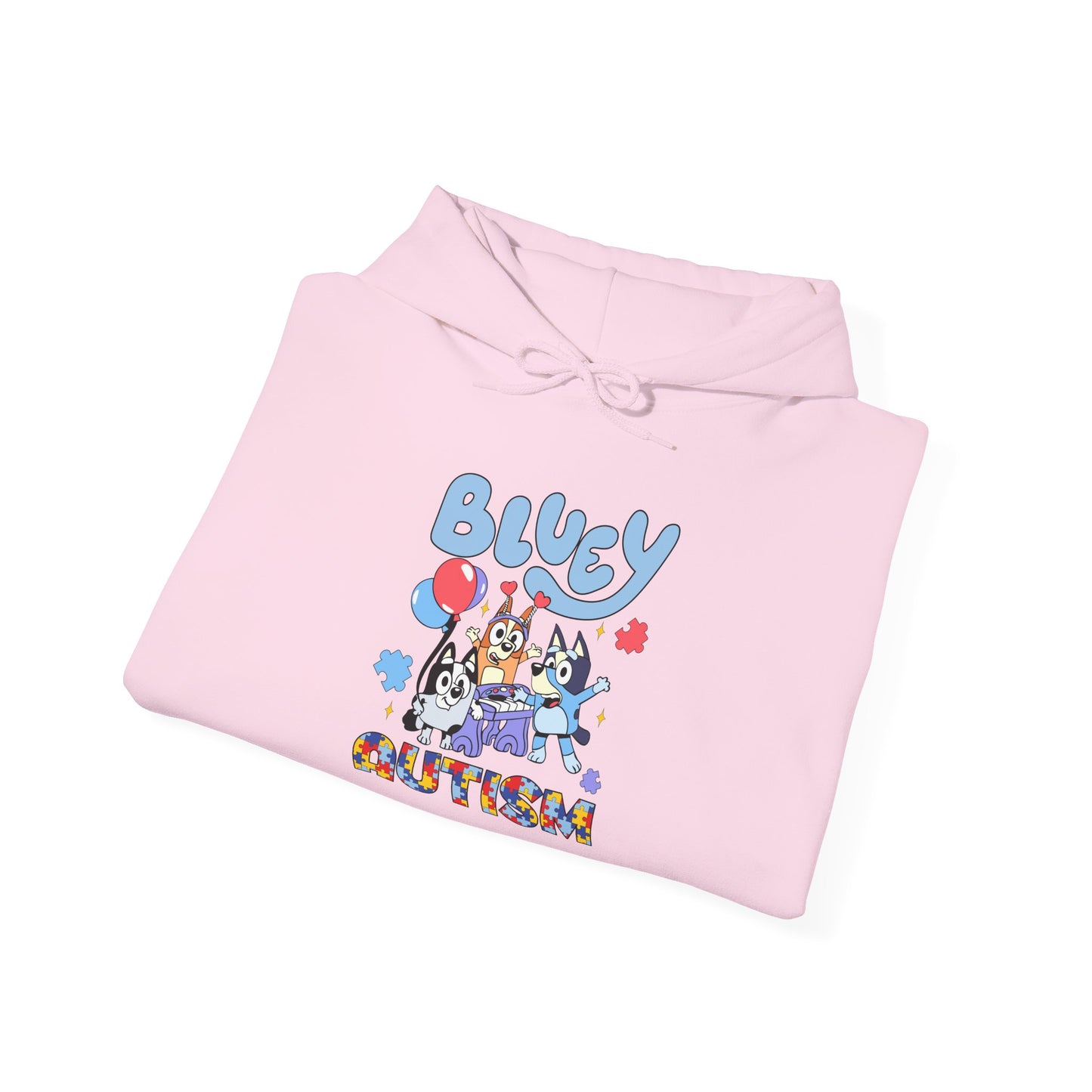 Autism Awareness Hoodie — 'Bluey for Autism' Cartoon Support Pullover