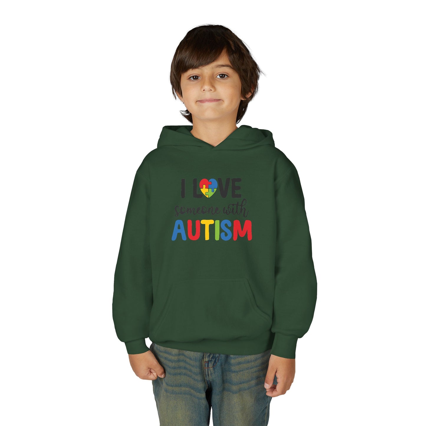 I Love You Puzzle Heart Hoodie for Youth