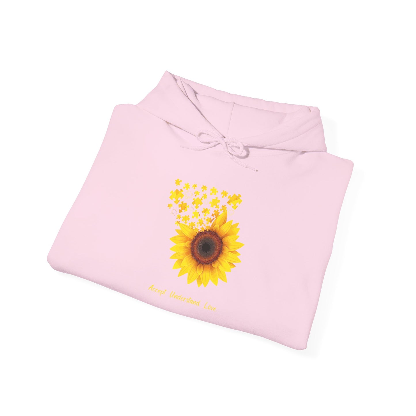 Sunflower Love Autism Awareness Advocate Hoodie — Joyful Floral Hooded Sweatshirt