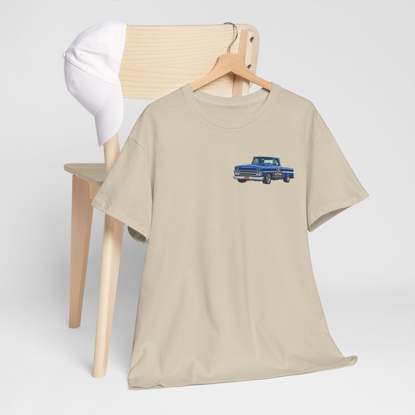 Tim’s Truck Tee- Autism Awareness Truck T-Shirt — Vintage Pickup Puzzle Ribbon Tee