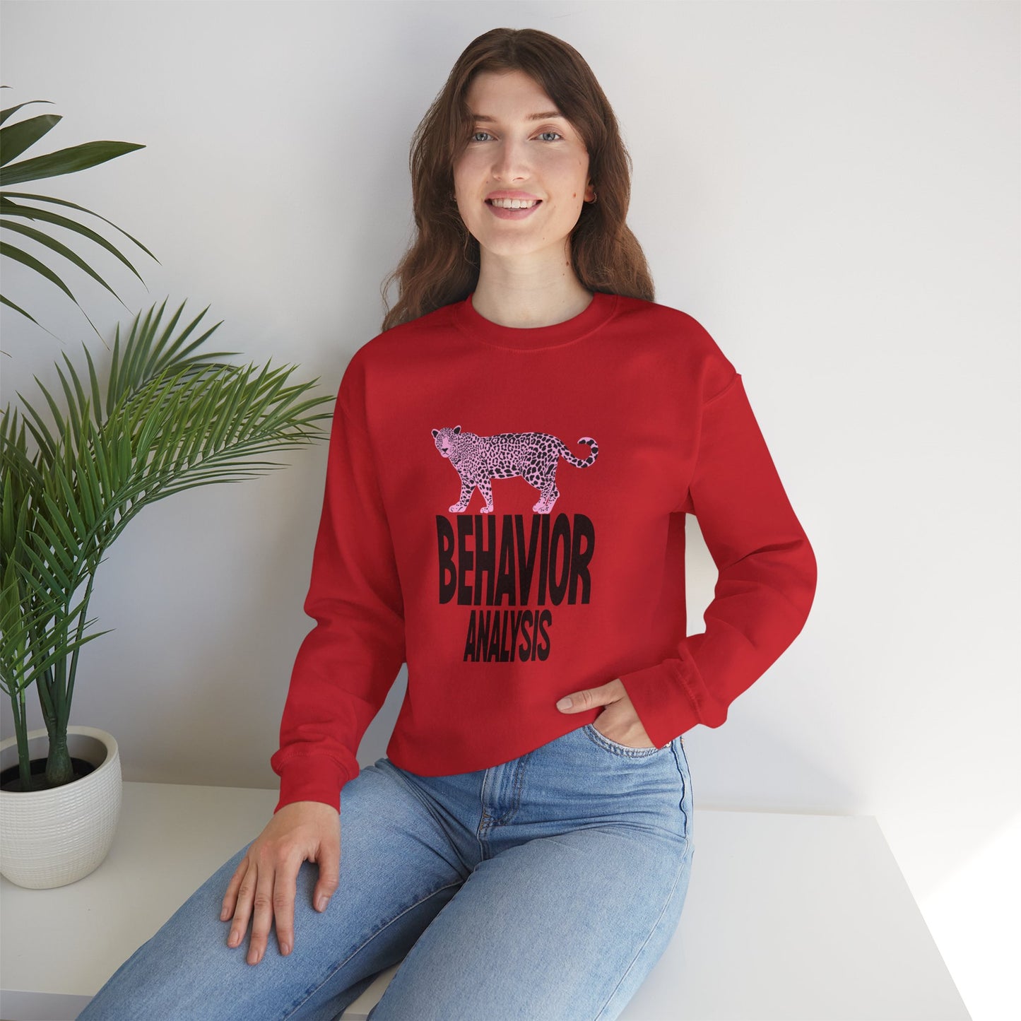 Behavior Analysis Leopard Crewneck Sweatshirt for Animal Lovers