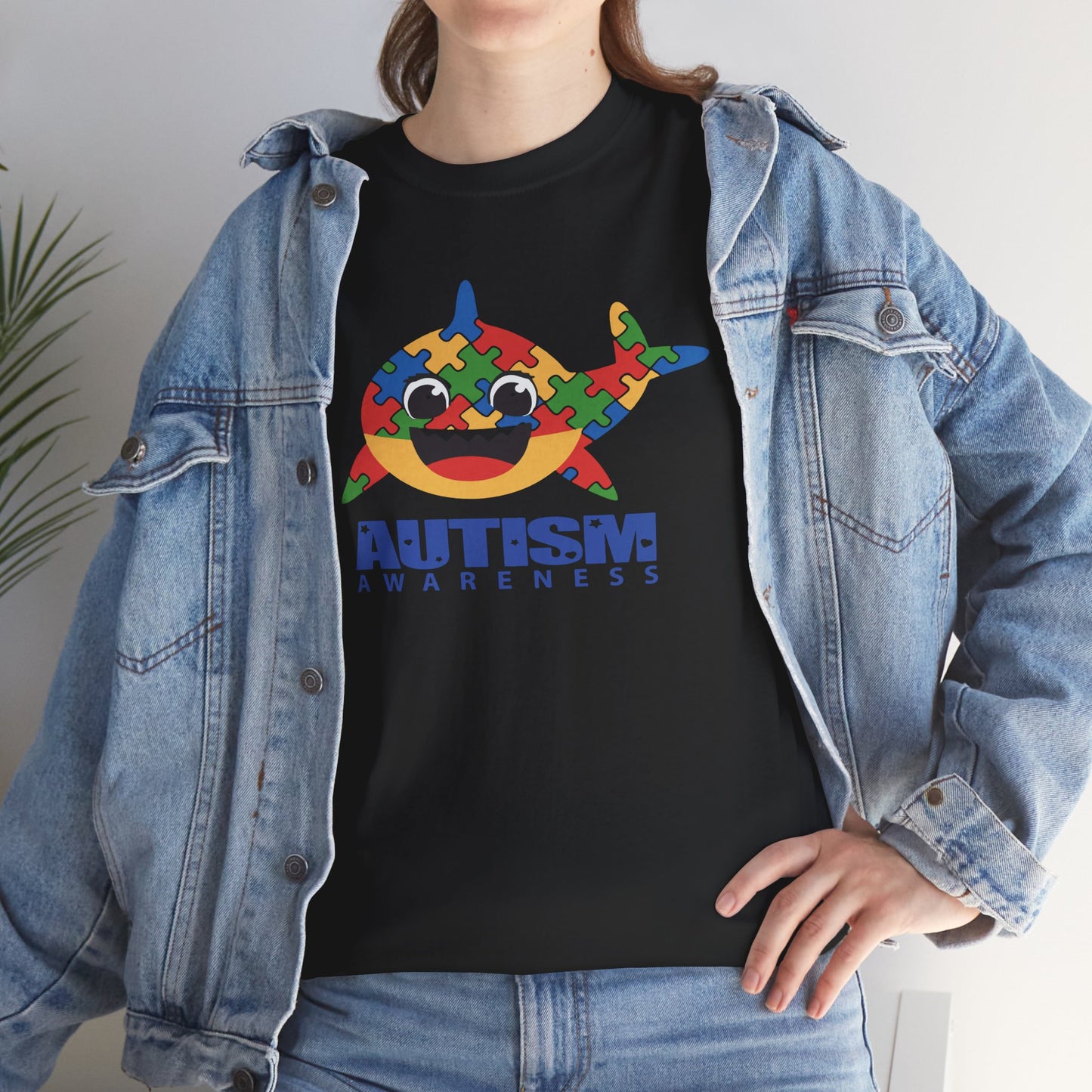T-Shirt Baby Shark Autism Awareness Unisex Heavy Cotton Tee