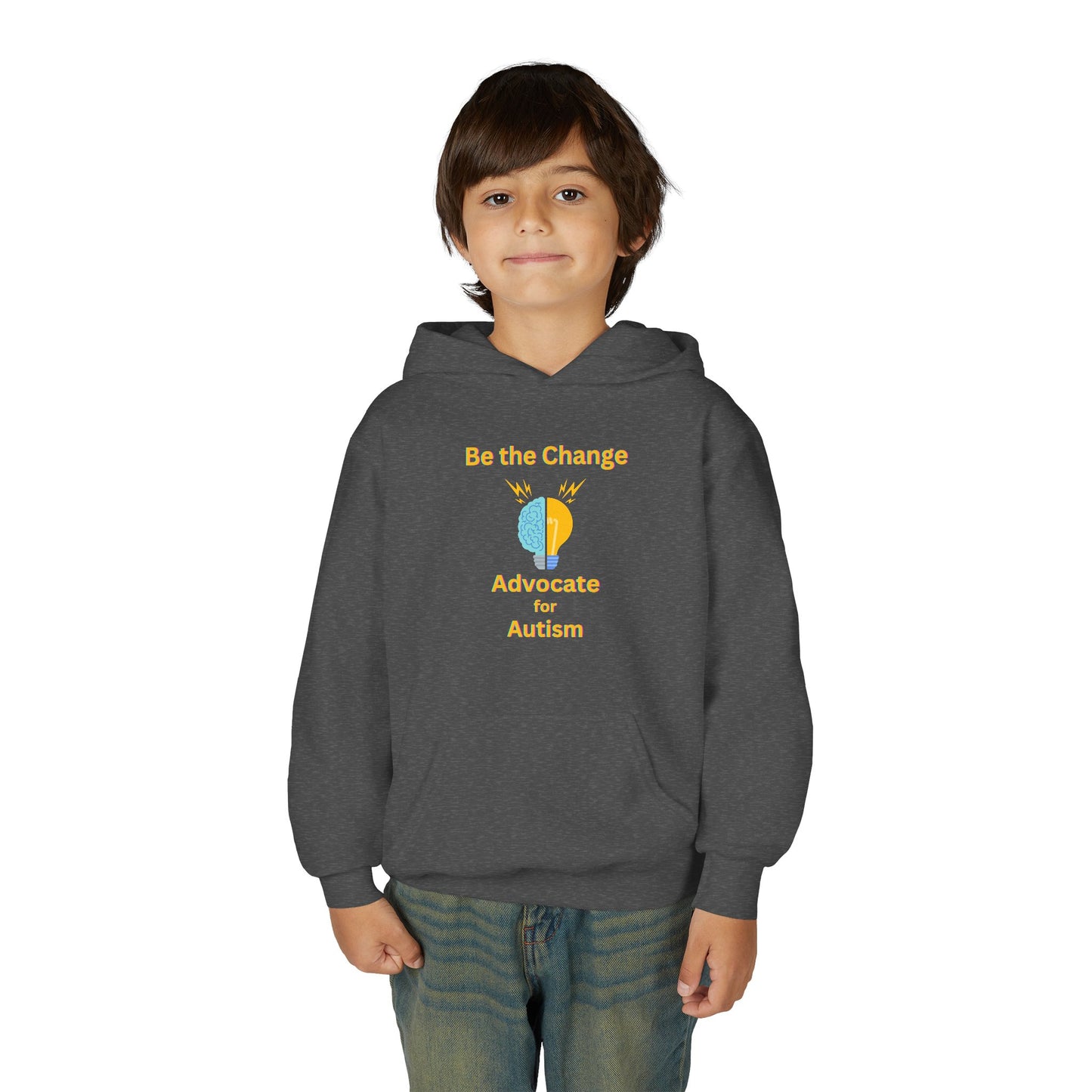 Youth Autism Advocate Hoodie — "Be the Change" Awareness Sweatshirt
