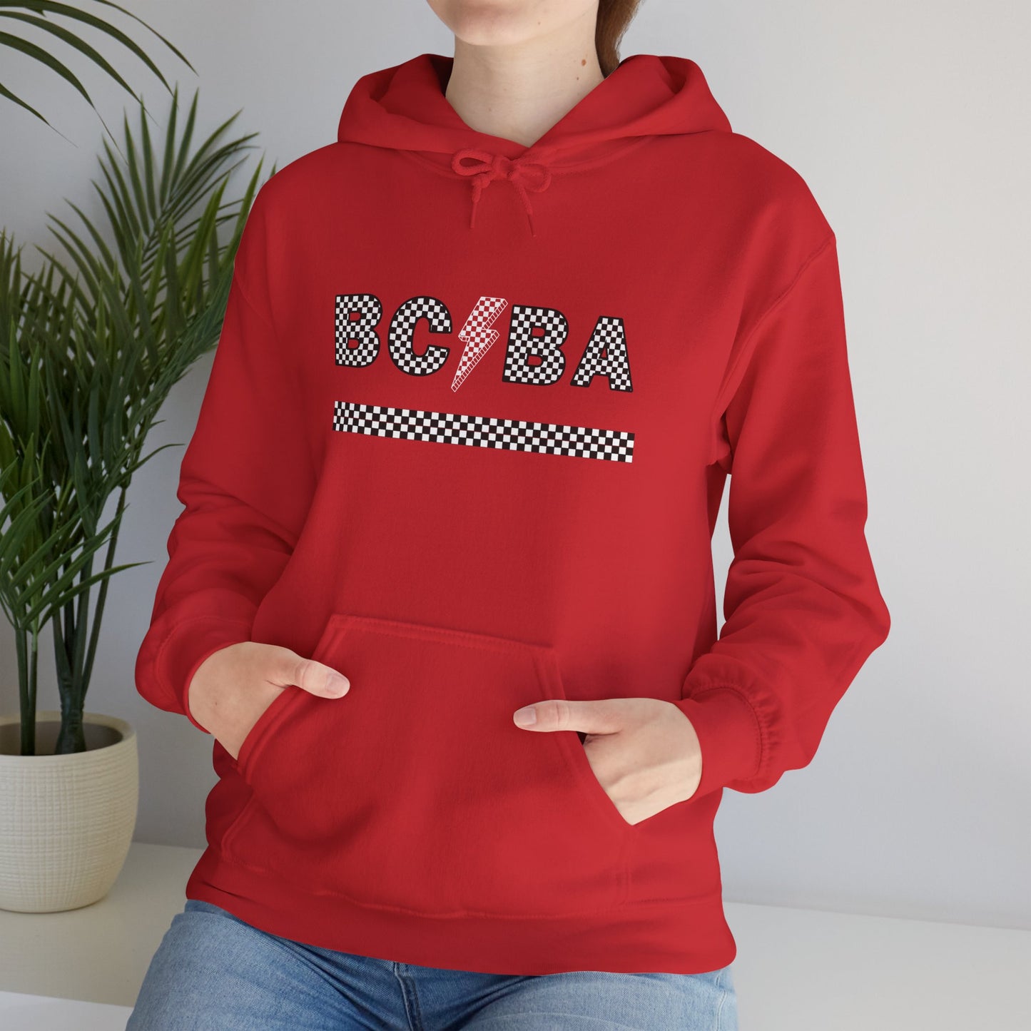 BCBA Lightening Bolt Checkered Hooded Sweatshirt