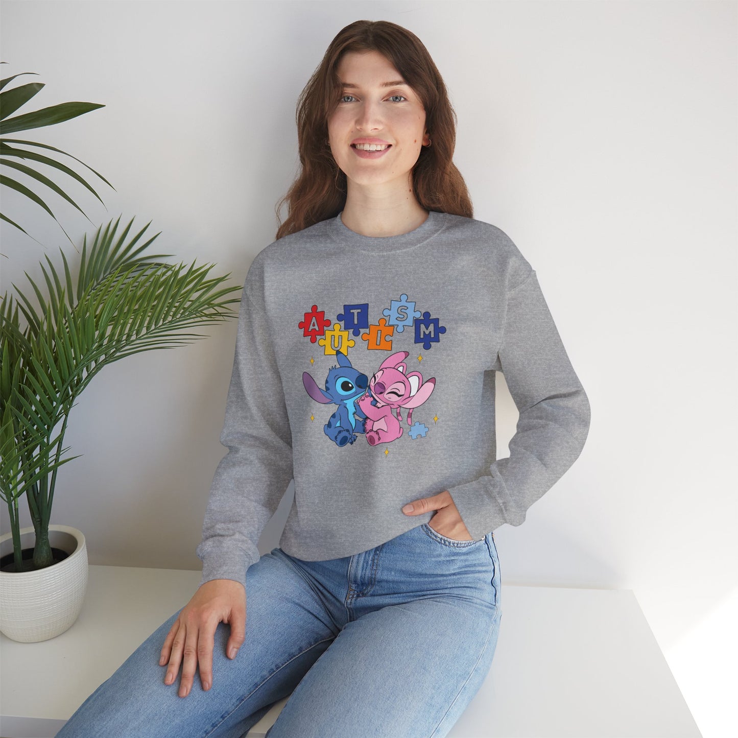 Autism Puzzle Stitch Crewneck Sweatshirt