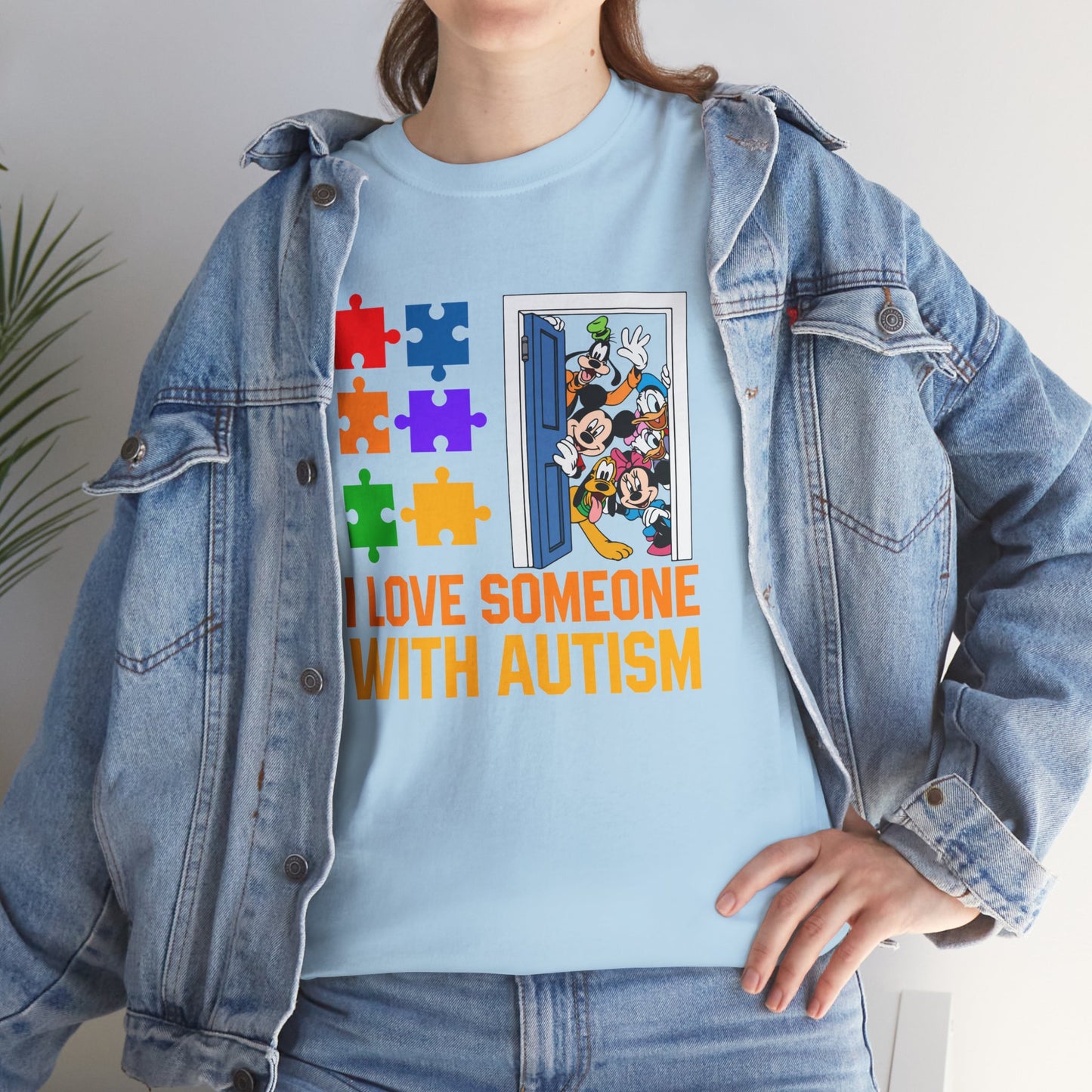 Autism Awareness T-Shirt – "I Love Someone With Autism" Puzzle Heart Tee