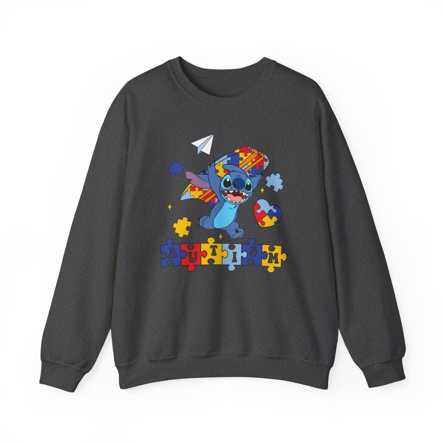 Autism Awareness Sweatshirt – Cute Stitch Puzzle Heart Design