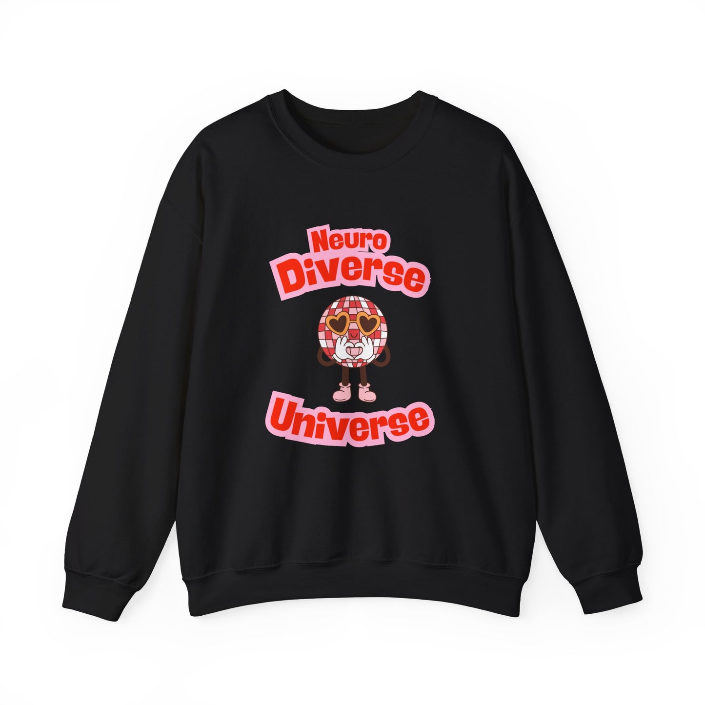 Neuro Diverse Universe Sweatshirt — Cute Brain Character Autism Pride Crewneck