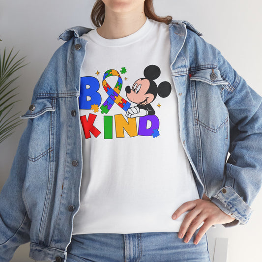 Be Kind Kids T‑Shirt — Colorful Ribbon & Character Graphic