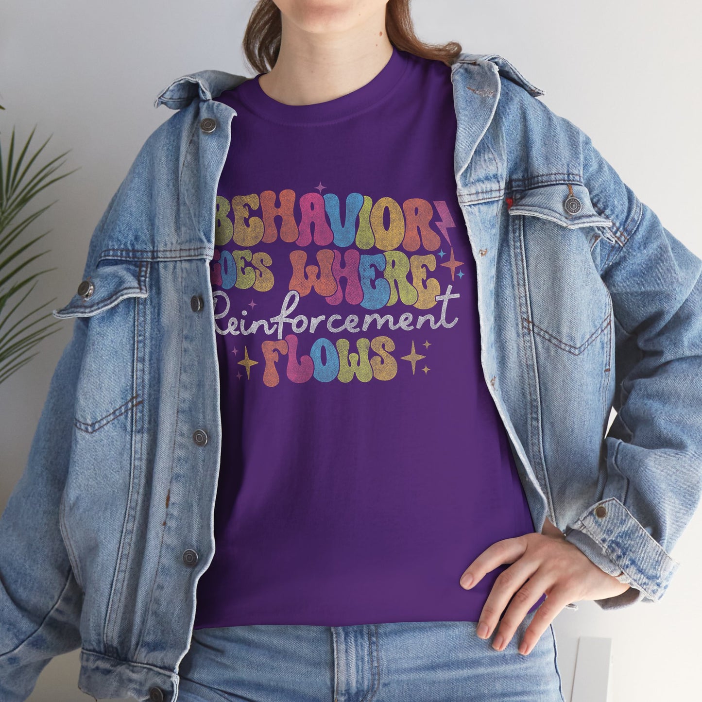 Behavior Codes Where? Reinforcement Flows T-Shirt — Retro Psychedelic Behavioral Therapist Tee