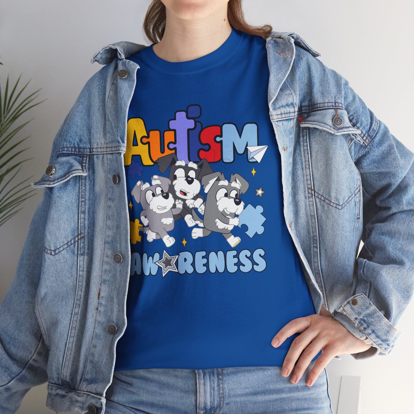 Autism Awareness Puzzle Paw Tee — Cute Dogs Support Autism Awareness