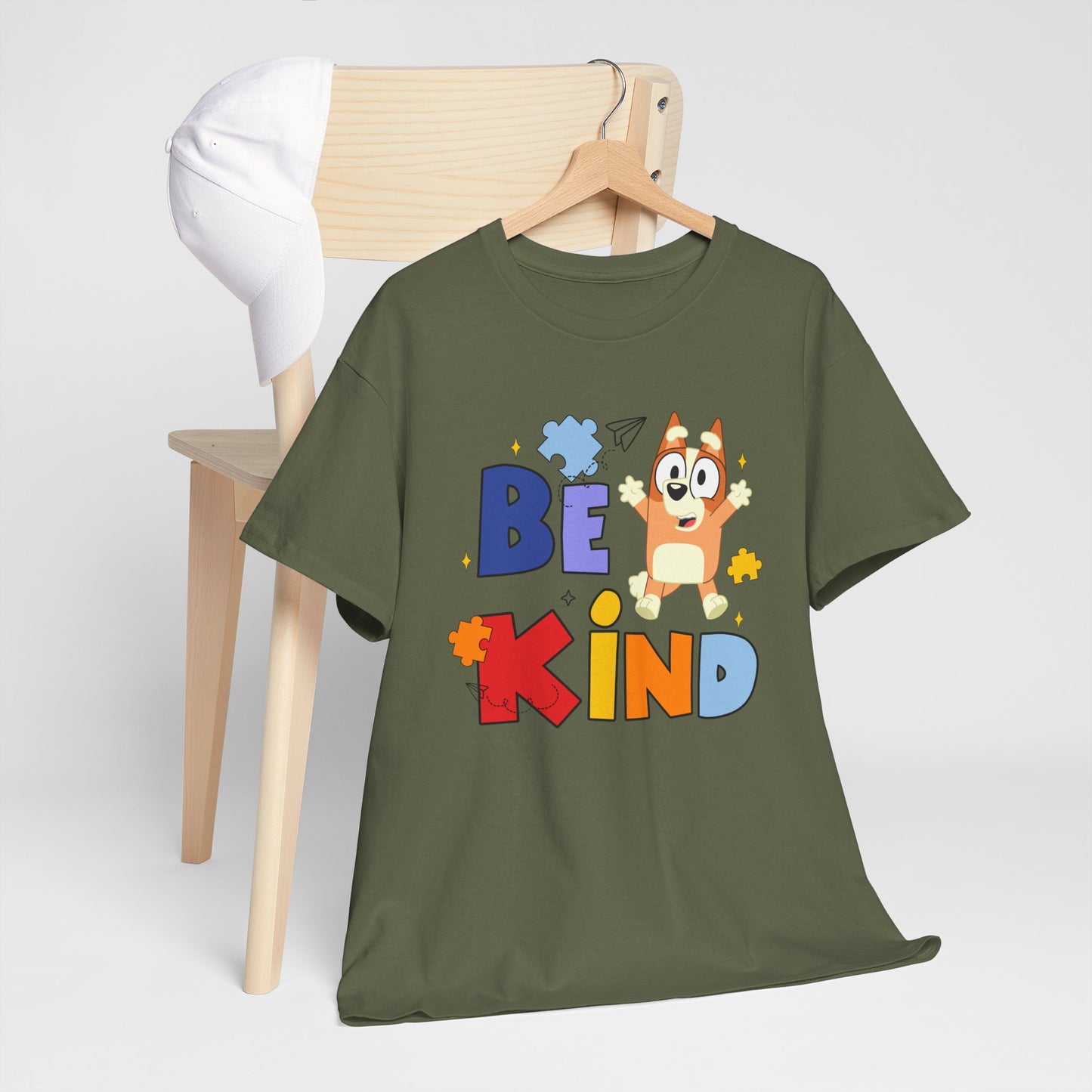 Be Kind Kids T-Shirt — Cute Cartoon Dog Positive Message Tee