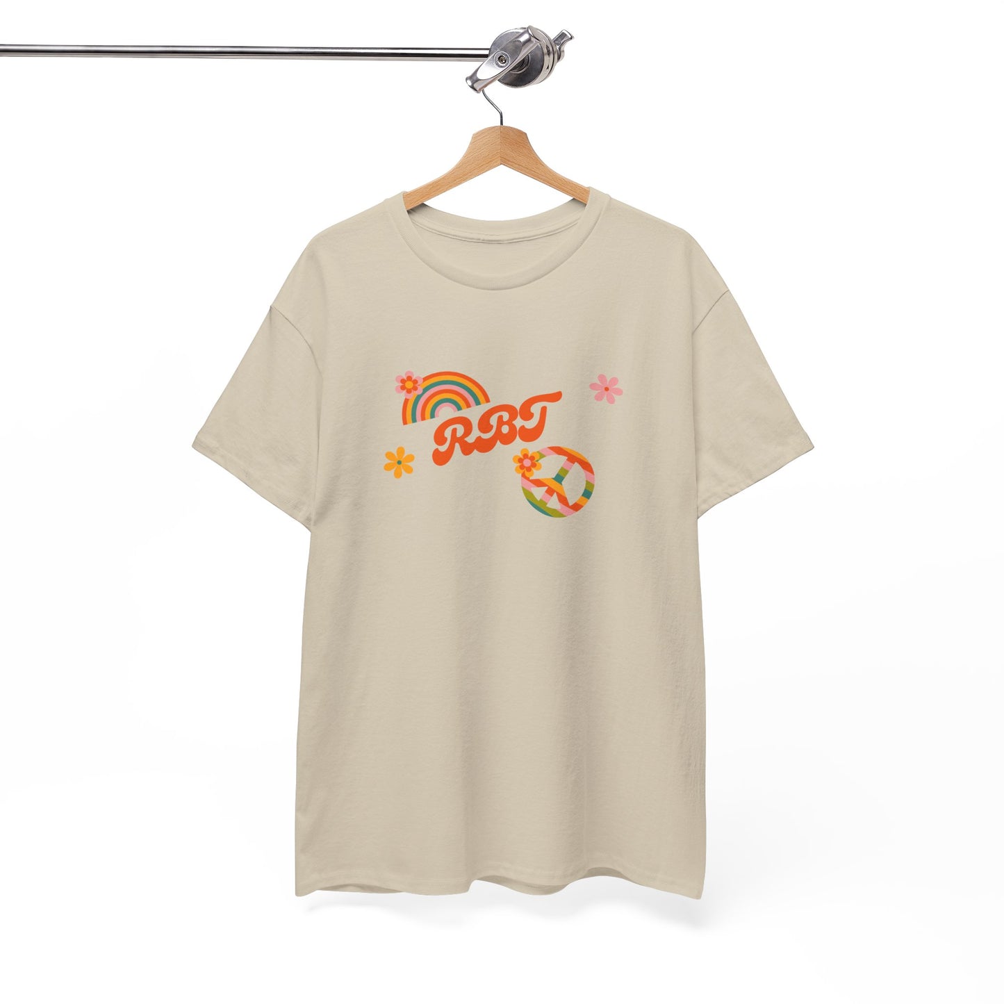 Retro Rainbow Tee - Summer Vibes, Unisex Cotton Shirt, Casual Wear, Gift for Friends, Festival Outfit, Bohemian Style